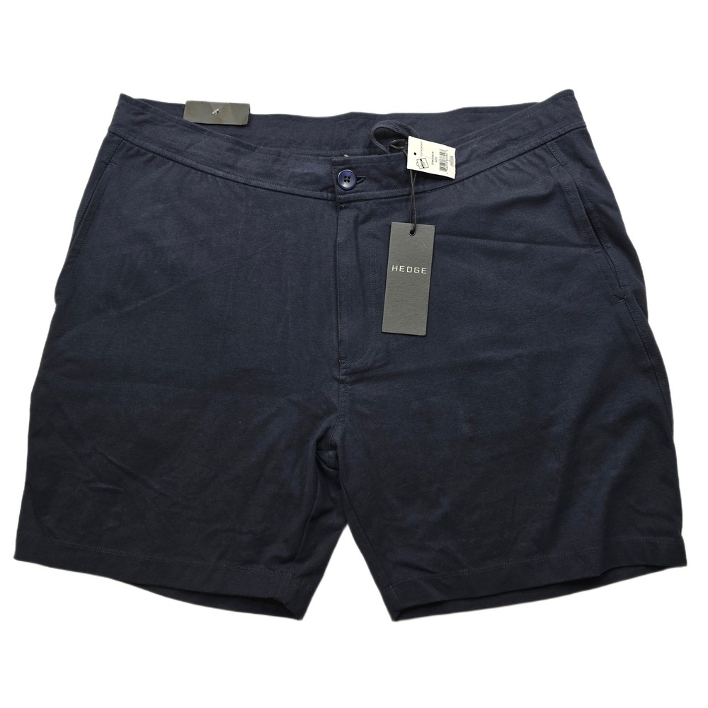 Hedge Chino‎ Shorts Mens 2XL Navy Blue Flat Front NEW